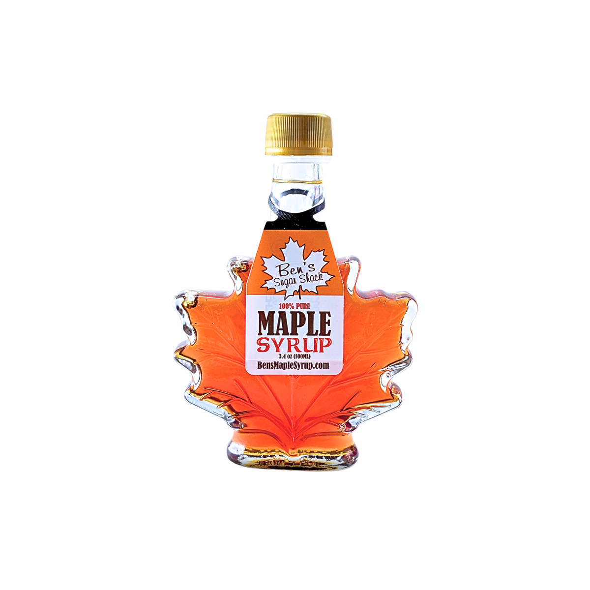 Pure Maple Syrup Favors - Glass Leaf Bottle - 3.4 oz