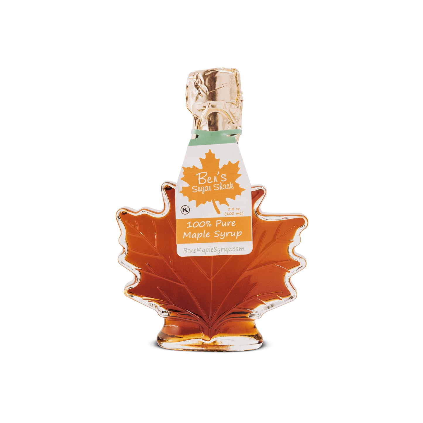 3.4 oz Glass Leaf Maple Syrup