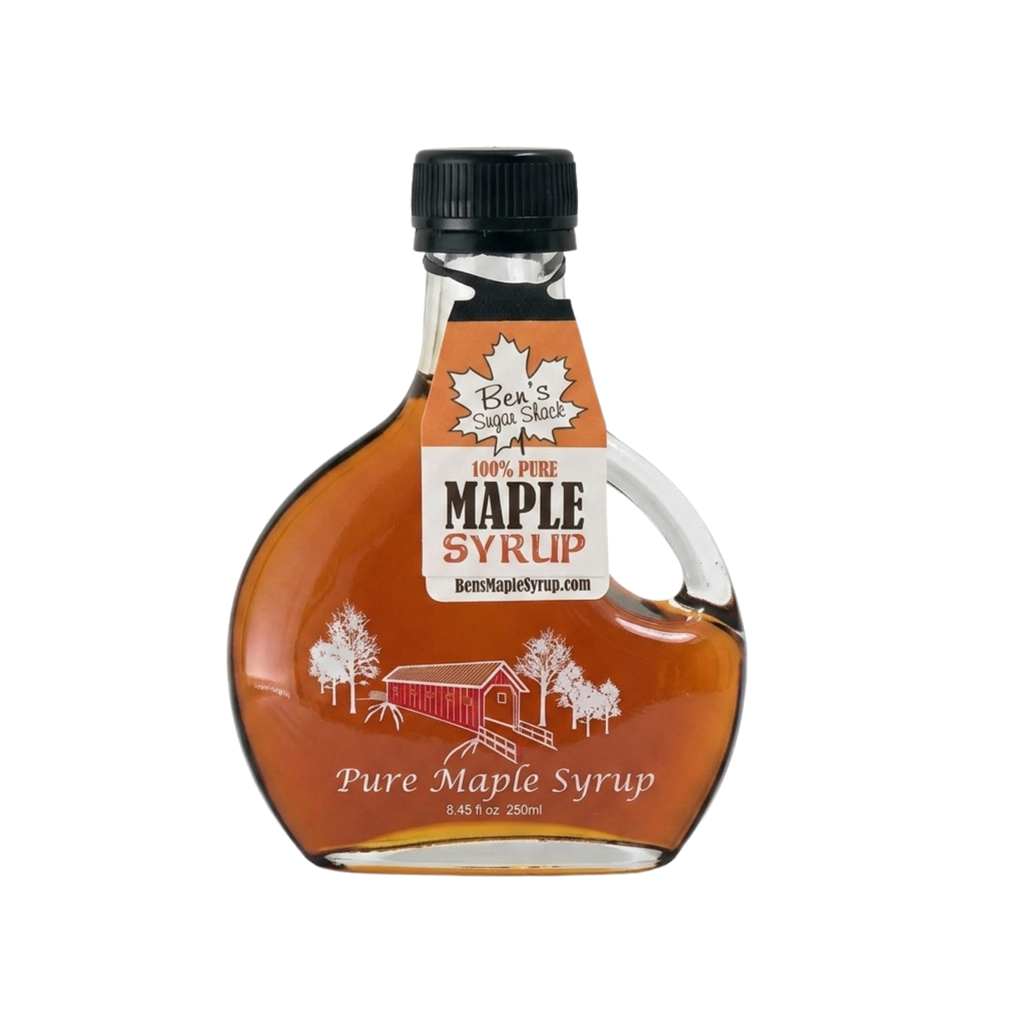 Pure Maple Syrup in Covered Bridge Basque Glass Bottle - 8.45 oz