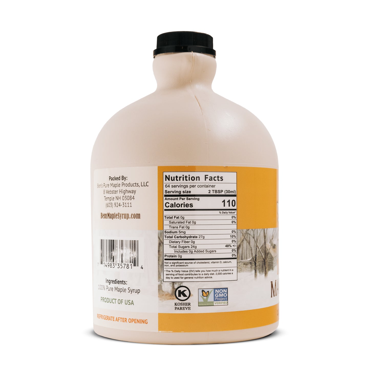 Ben's Pure Maple Syrup Plastic Jugs (All Sizes)